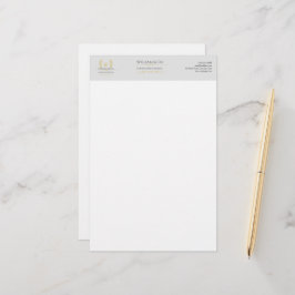 Classic Laurel Wreath Gray Gold Monogram Briefpapier