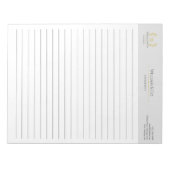 Classic Laurel Wreath Gray Gold Monogram Notizblock (Vorderseite)