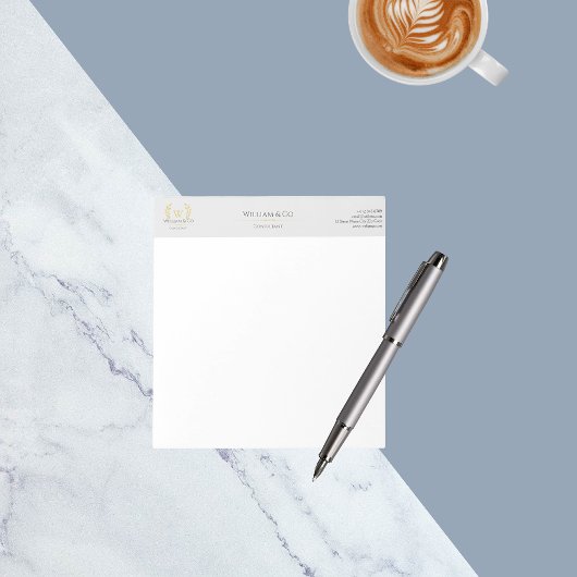 Classic Laurel Wreath Gray Gold Monogram Notizblock