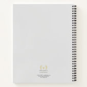 Classic Laurel Wreath Gray Gold Monogram Notizblock (Rückseite)