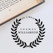 Classic Laurel Wreath Individuelle Name Ex Libris Gummistempel