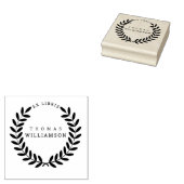 Classic Laurel Wreath Individuelle Name Ex Libris Gummistempel (Stempel)