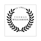 Classic Laurel Wreath Individuelle Name Ex Libris Gummistempel (Prägung)