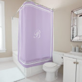 Classic Lavender Border Script Monogram Letter Duschvorhang (Beispiel)