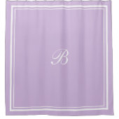 Classic Lavender Border Script Monogram Letter Duschvorhang (Vorderseite)