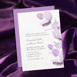 Classic Lavender Eucalyptus Glitzer Wedding Invita Einladung
