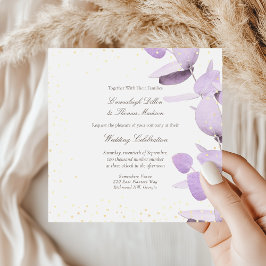 Classic Lavender Eucalyptus Glitzer Wedding Invita Einladung