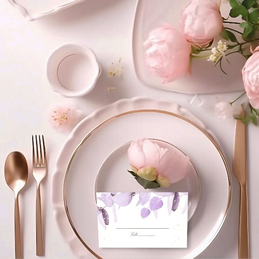 Classic Lavender Eucalyptus Glitzer Wedding Place Platzkarte