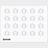 Classic Lavender Floral Crest Monograms Runder Aufkleber (Blatt)