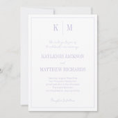 Classic Lavender Monogram Elegant Wedding Einladung (Vorderseite)
