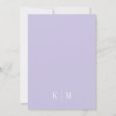 Classic Lavender Monogram Elegant Wedding Einladung (Rückseite)