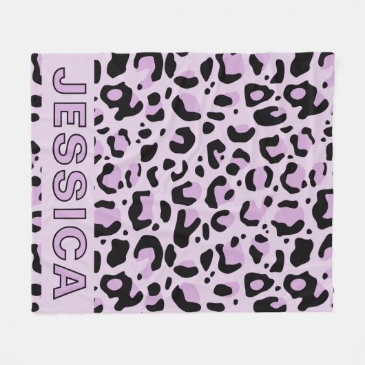 Classic Lavender Pink Leopard Print Fleecedecke (Vorderseite (Horizontal))
