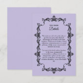 Classic Lavender Purple Ornately Framed Wedding Begleitkarte (Vorne/Hinten)