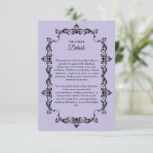 Classic Lavender Purple Ornately Framed Wedding Begleitkarte (Stehend Vorderseite)