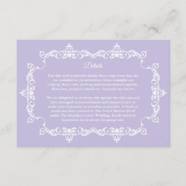 Classic Lavender Purple Ornately Framed Wedding Begleitkarte