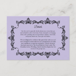 Classic Lavender Purple Ornately Framed Wedding Begleitkarte