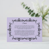 Classic Lavender Purple Ornately Framed Wedding Begleitkarte (Stehend Vorderseite)