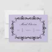 Classic Lavender Purple Ornately Framed Wedding RSVP Karte (Rückseite)