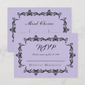 Classic Lavender Purple Ornately Framed Wedding RSVP Karte (Vorne/Hinten)