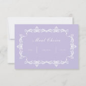 Classic Lavender Purple Ornately Framed Wedding RSVP Karte (Rückseite)
