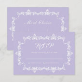 Classic Lavender Purple Ornately Framed Wedding RSVP Karte (Vorne/Hinten)