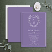 Classic Lavender Wildblume Monogram Wappen Wedding Einladung