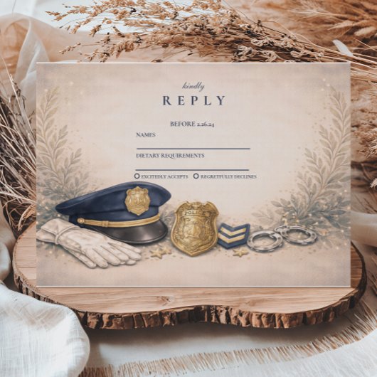 Classic Law Enforcement Graduation Ceremony RSVP Karte