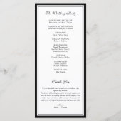 Classic Leaf Monogram Wedding Program Card Menükarte (Rückseite)