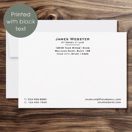 Classic Legal & Beruflich Attorney Black Mitteilungskarte