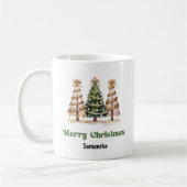Classic Leopard Christmas Trees Custom Name Mug Kaffeetasse (Links)