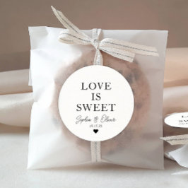 Classic LIEBE IST SWEET Heart Wedding Names Bevorz Runder Aufkleber