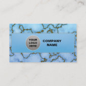 Classic Light Blue 3D Marmor Imitate Shiny Gold Fo Visitenkarte (Rückseite)