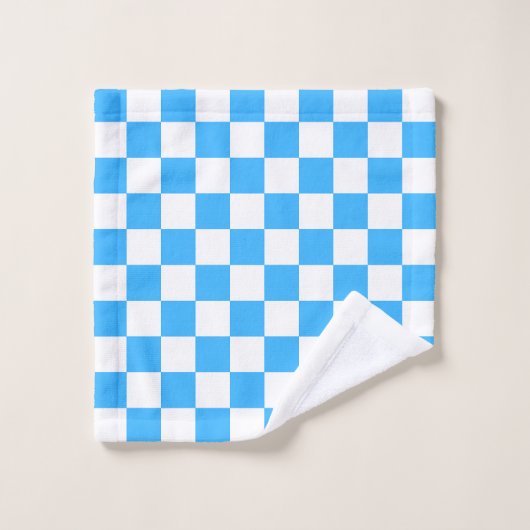 Classic light blue checkerboard  badhandtuch set (Waschlappen)