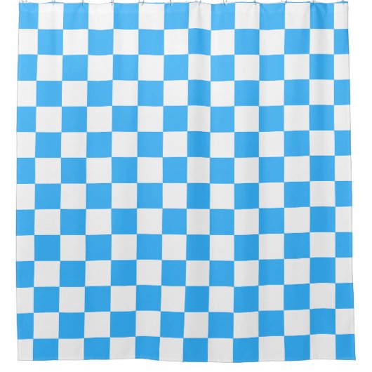 Classic light blue checkerboard  duschvorhang (Vorderseite)