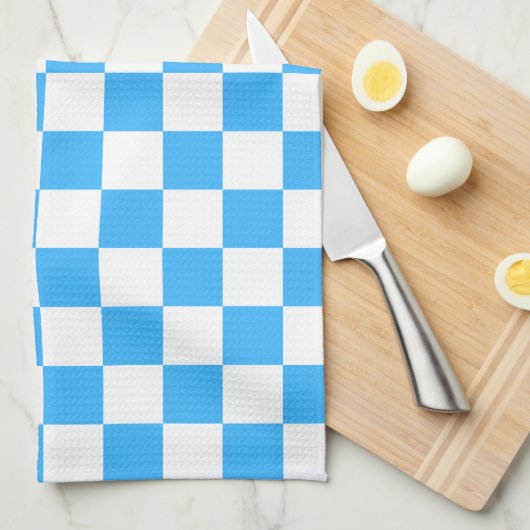 Classic light blue checkerboard  geschirrtuch (Viertel Falte)