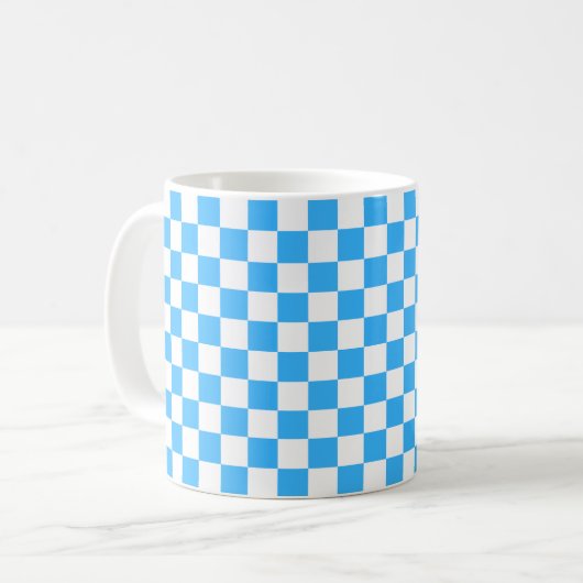 Classic light blue checkerboard  kaffeetasse (Vorderseite Links)