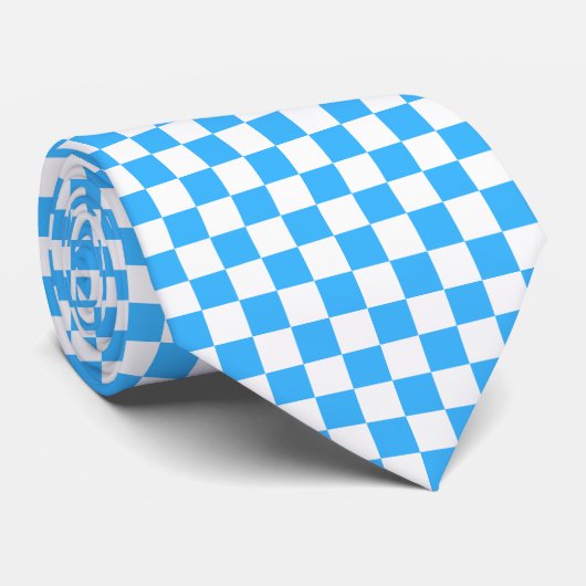 Classic light blue checkerboard krawatte (Gerollt)