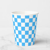 Classic light blue checkerboard  pappbecher (Links)