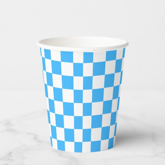 Classic light blue checkerboard  pappbecher (Rechts)