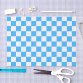 Classic light blue checkerboard  seidenpapier
