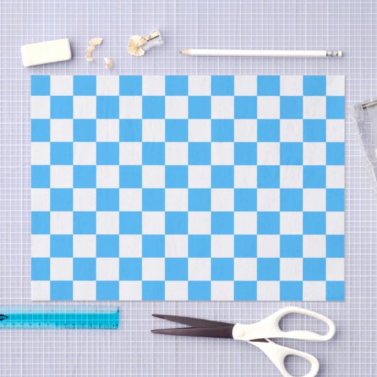 Classic light blue checkerboard  seidenpapier (Handwerk)