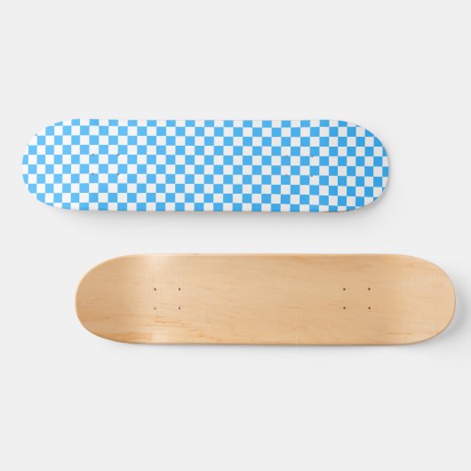 Classic light blue checkerboard  skateboard (Horizontal)
