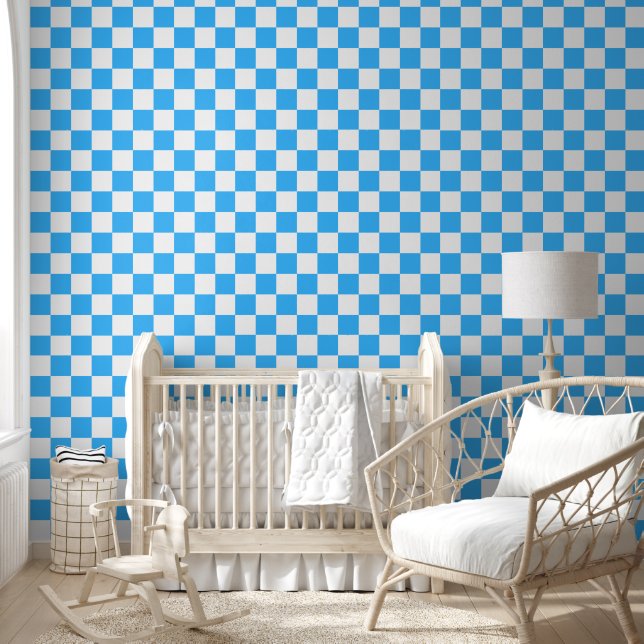 Classic light blue checkerboard  tapete (Kinder)