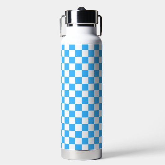 Classic light blue checkerboard  trinkflasche (Vorderseite)
