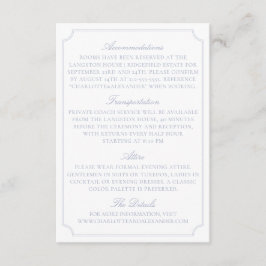 Classic Light Blue Fruit Bowl Wedding Details Card Begleitkarte
