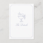 Classic Light Blue Fruit Bowl Wedding Details Card Begleitkarte (Rückseite)