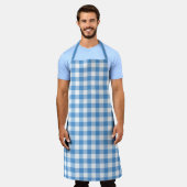 Classic Light Blue White Gingham Karo Pattern Schürze (Getragen)