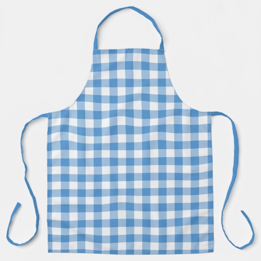 Classic Light Blue White Gingham Karo Pattern Schürze (Vorderseite)