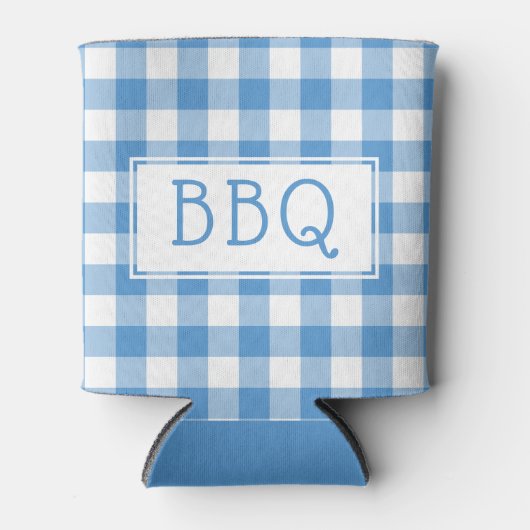 Classic Light Blue White Gingham Pattern GRILLEN P Dosenkühler (Vorderseite)