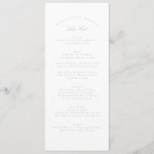 Classic Light Gray Calligraphy Formal Wedding Menükarte (Vorderseite)